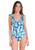 Lola One-piece- Sea Glass spot Cheetah/Deco Palm