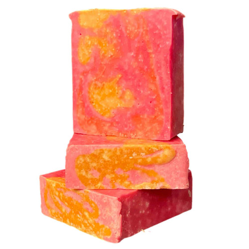 Grapefruit Punch
Grapefruit Essential Oil
Beef Tallow: Provides a protective skins barrier and nourishes the skin allowing it to regenerate and balance out the skin’s natural oils.
Shea Butter: Moisturizing, anti-inflammatory, antioxidant, antifungal, helps promote cell regeneration and can be used for most skin types.
Olive Oil: Nice moisturizer, anti-inflammatory, soothes eczema and psoriasis.
Palm/Crisco Oil: A super fat that loves to moisturize skin.
Coconut Oil: Antibacterial, antifungal, antiviral properties, promotes healing and inflammation. Great moisturizer.
Kaolin Clay: Aids in replenishing mature skin, sensitive skin, reduce inflammation, tighten pores, fade hyperpigmentation, and it also removes harmful toxins
Beef Tallow Soap has been around for generations! Why? The fat content provides the skin softness, hydration by way of omega-3 fatty acids and normalizes sebum production (retains moisture and protects skin.)