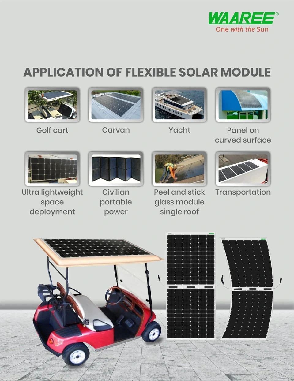 WAAREE 250WP Mono PERC Flexible Solar Module