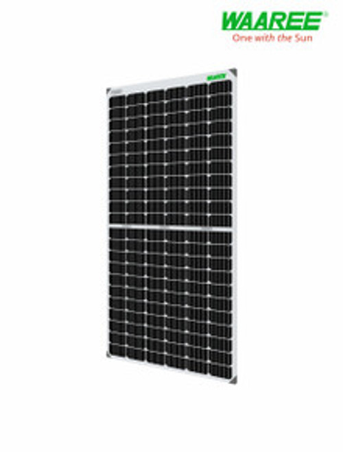 WAAREE 590W 156 Cells 24 Volts Framed Dual Glass Mono PERC Bifacial Module WAAREE 590W 156 Cells 24 Volts Framed Dual Glass Mono PERC Bifacial Module