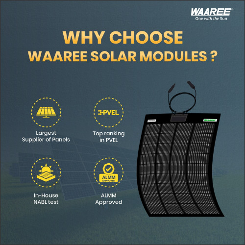 WAAREE-105WP 36S (6x6) Cells Mono PERC Flexible Light Weight Solar Module