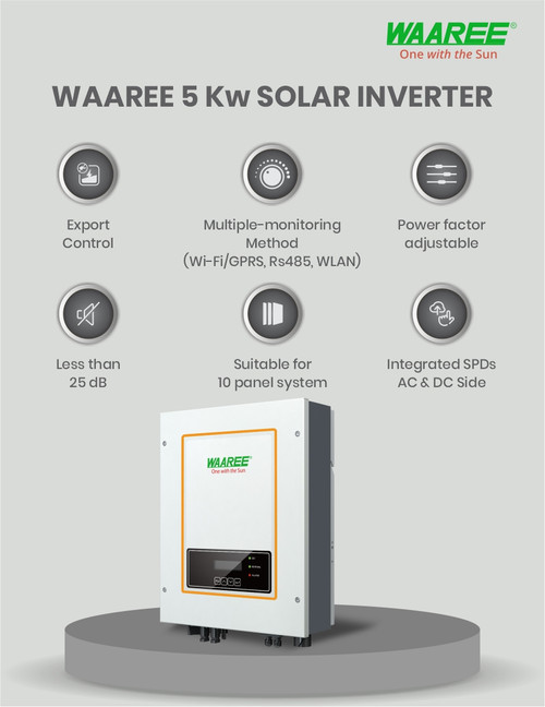 WAAREE-5Kw Single Phase On Grid Inverter + 540Wp Solar Module Combo