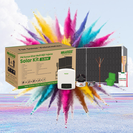 WAAREE Radiance 3.2 kW On Grid Single Phase Bifacial Topcon DCR Solar Kit