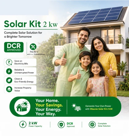 WAAREE 2 Kw On Grid Single Phase Bifacial DCR Solar System- Complete Solar Kit card seconday thumbnail