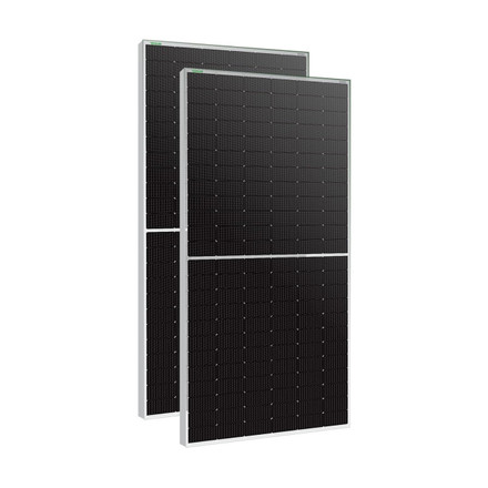 WAAREE 590Wp 144Cells 24 Volts N-Type Framed Dual Glass Bifacial Non-DCR Solar Module