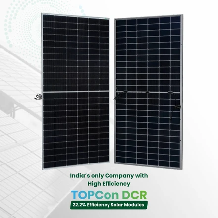 WAAREE 570Wp 144Cells 24 Volts N-Type Framed Dual Glass Bifacial DCR Solar Module card seconday thumbnail