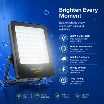 Waaree Neo 50W LED Flood Light | High Efficiency IP65 Outdoor Illumination card seconday thumbnail