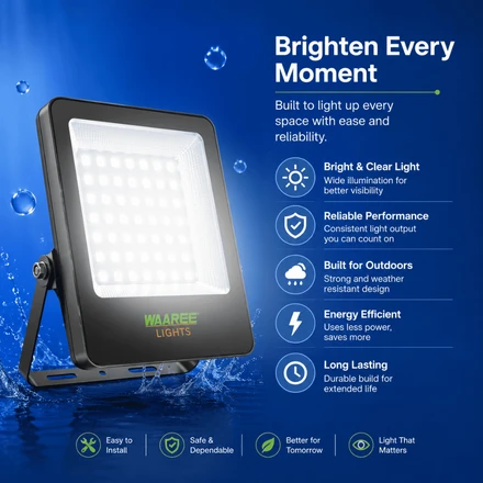 Waaree Neo 50W LED Flood Light | High Efficiency IP65 Outdoor Illumination card seconday thumbnail