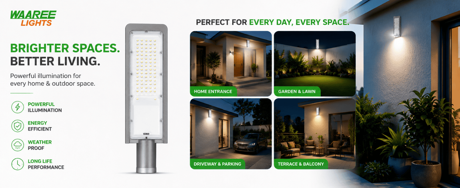 Waaree Neo 50W LED Street Light | High Efficiency IP65 Outdoor Illumination
