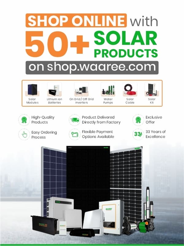 waaree shop online with 50 solar products