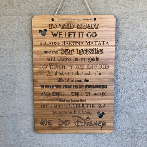 In This House Bamboo Sign