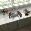 SIN-18-SINBWL-2321 18Gauge Stainless Steel Undermount D-Shape Single Bowl Sink