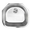 SIN-18-SINBWL-2321 18Gauge Stainless Steel Undermount D-Shape Single Bowl Sink