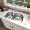 SIN-18-DBLBWL-4060-3120 18Gauge Stainless Steel Undermount D-Shape Bowl Sink (Small Bowl On Left)