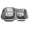 SIN-18-DBLBWL-4060-3120S 18Gauge Stainless Steel Undermount Offset Double Bowl Sink (Small Bowl On Left)