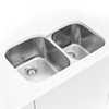 SIN-18-DBLBWL-6040-3120S 18Gauge Stainless Steel Undermount Offset Double Bowl Sink (Small Bowl On Right)