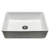 SIN-POR-USBWH-3020FSAF Fireclay Farmhouse White Single Bowl Sink