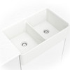 SIN-POR-UDBWH5050-3220FSAF Fireclay Farmhouse White Double Bowl Sink