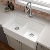 SIN-POR-UDBWH5050-3220FSAF Fireclay Farmhouse White Double Bowl Sink