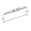 BP1451BORB Traditional Metal Pull - 145 | Kunal Kitchens