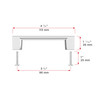BP816096140 Modern Metal Pull - 8160 | Kunal Kitchens