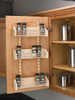 4ASR18 - Adjustable Door Mount Spice Rack with 3 Bins for 18" Wall Cabinet - Natural Wood - Maple | Kunal Kitchens