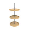4WLS073-20-536 20" Wood Full Circle 3 Tray W/36" Lower Shaft For Lazy Susan-Wood-Light Brown | Kunal Kitchens