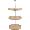 LD-4BW-263-2036-1 20" Ld Banded Wood D-Shape 3 Tray Set W/36" C/S & Hdw For Lazy Susan-Wood-Light Brown | Kunal Kitchens