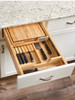 4KCB-18SC-1 Wood Knife Org W/Sc And Cutting Board 18' Ff - Hslide For Drawer Org-Wood-Light Brown | Kunal Kitchens