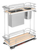 5322KB-BCSC-8-MP 8" Maple Knife And Utensil Org W/Blum Sc For Base Organizer-Steel-Chrome/Maple | Kunal Kitchens