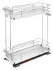 5322-BCSC-8-GR 8" Grey Two-Tier Base Organizer W/Blum Sc For Base Organizer-Steel-Chrome/Grey | Kunal Kitchens