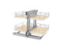 53PSP-18SC-MP 2-Tier Solid Btm Psp Elite For 18" Opening - Maple For Blind Corner-Metal/MDF-Light Brown | Kunal Kitchens