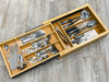 TCD18 - Wood Tiered Cutlery Drawer Organizer (fits 18" wide drawers) - includes full extension undermount Soft Close glide set - 25-1/8" W x 19-5/8" D x 2-5/16" H - Bamboo | Kunal Kitchens