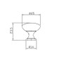 BP904125900 Modern Metal Knob - 9041 | Kunal Kitchens