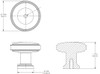 BP872634195 Modern Metal Knob - 8726 | Kunal Kitchens