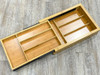 TCD18 (Installed) - Wood Tiered Cutlery Drawer Organizer (fits 18" wide drawers) - includes full extension undermount Soft Close glide set - 25-1/8" W x 19-5/8" D x 2-5/16" H - Bamboo | Kunal Kitchens