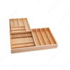 4WTCD36HSC1 Wood Tiered Dbl Cutlery Org W/Sc  - 36" Ff - H Slide For Drawer Org-Wood-Light Brown | Kunal Kitchens