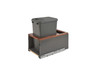 5LB-1535OGWN-113 Sgl 35Qt Orion Gray Legrabox W/Walnut Insert For Waste Container-Wood-Dark Brown | Kunal Kitchens