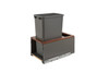 5LB-1550OGWN-113 Sgl 50Qt Orion Gray Legrabox W/Walnut Insert For Waste Container-Wood-Dark Brown | Kunal Kitchens