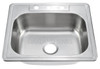 KST25228-4 - TOPMOUNT SINGLE BOWL S S KITCHEN SINK-4 HOLE 25 X 22 X 8" | Kunal Kitchens 