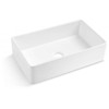 KPF3320W-CB - 33 Single Bowl Porcelain Apron Farm Sink Overall: 33 X 20 Bowl: 31 X 18 Height: 10 Both Sides Flat | Kunal Kitchens 