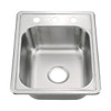 KST17228B-3 - 17X22 Drop-In Top Mount Stainless Steel Single Bowl Kitchen Sink Overall: 17 X 22 X 8 Bowl Size: 14 X 16 Available In 3 Hole | Kunal Kitchens 