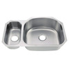 KSU322159 20/80 - Overall: 31-1/8 X 20-7/8 Big Bowl: 21-1/4 X 18-7/8 Small Bowl: 7-5/8 X 16-1/8 Depth: 5 / 9 | Kunal Kitchens 