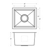 KSH15138R - 15 Fabricated Stainless Steel Kitchen Sink Overall: 15 X 13 X 8 Bowl: 13 X 11 X 8 | Kunal Kitchens 