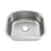 KSU23219 - 23 D Shape Undermount Stainless Steel Single Bowl Kitchen Sink Overall: 23 X 21 X 9 Bowl Size: 21 X 19 18 Gauge | Kunal Kitchens 