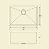 KSH22189S - 22 Handmade Undermount Single Bowl Stainless Steel Kitchen Sink Overall: 22 X 18 Bowl Size: 20 X 16 Depth: 9