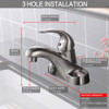 KSB4131BN - 4 Single Handle Bathroom Sink Faucet with Pop Up Drain  KSB4131 - Brushed Nickel Finish | Kunal Kitchens