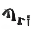 KSB8232MB - Wide Spread Bathroom Sink Faucet with Pop Up Drain  KSB8232 - Matte Black  Finish | Kunal Kitchens