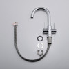 KSB1217C - Two Handles Bathroom Sink Faucet with Pop Up Drain  KSB1217 - Polished Chrome Finish | Kunal Kitchens