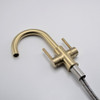 KSB1217SG - Two Handles Bathroom Sink Faucet with Pop Up Drain  KSB1217 - Satin Gold Finish | Kunal Kitchens